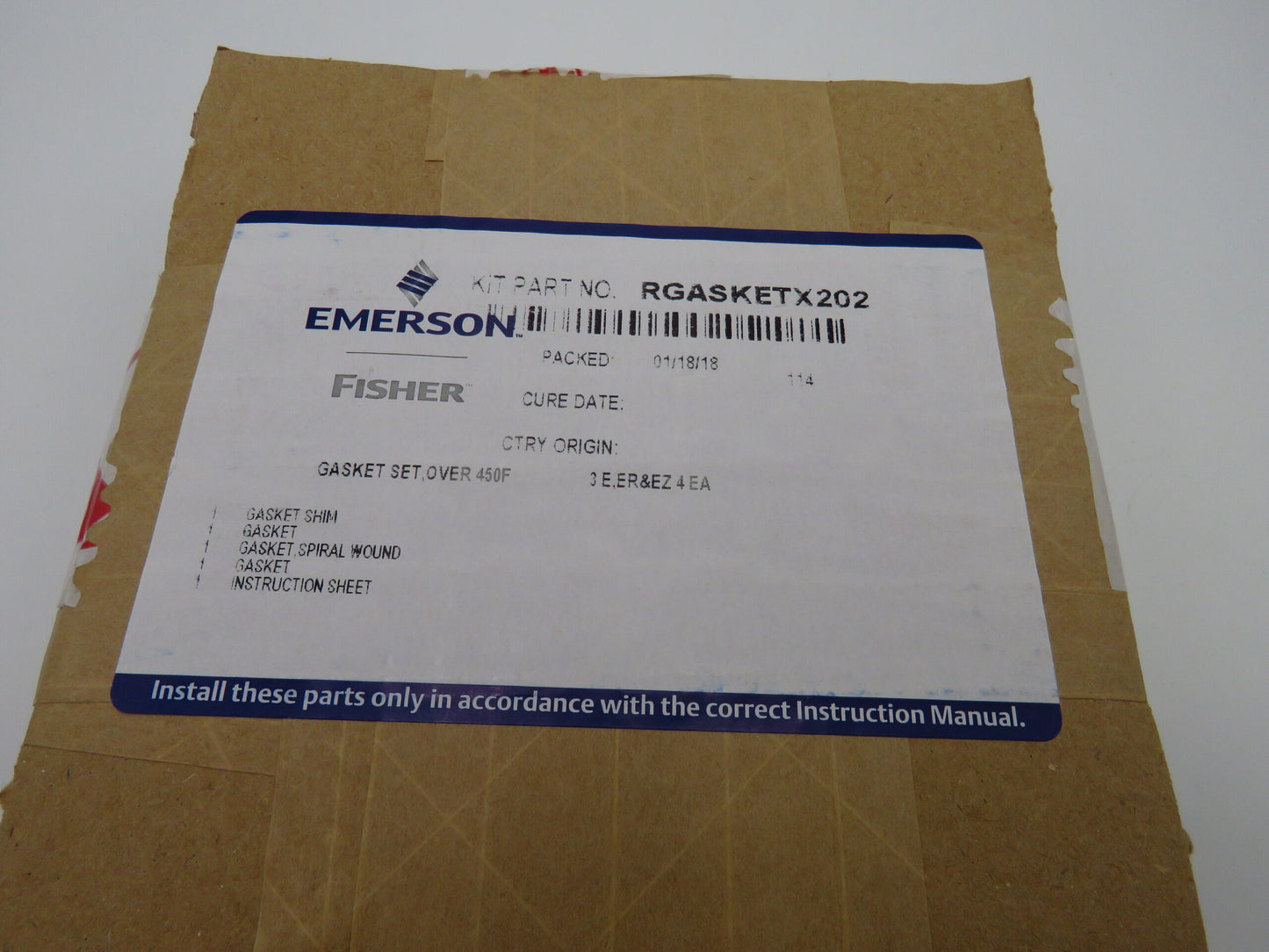 FISHER P/N:RGASKETX202