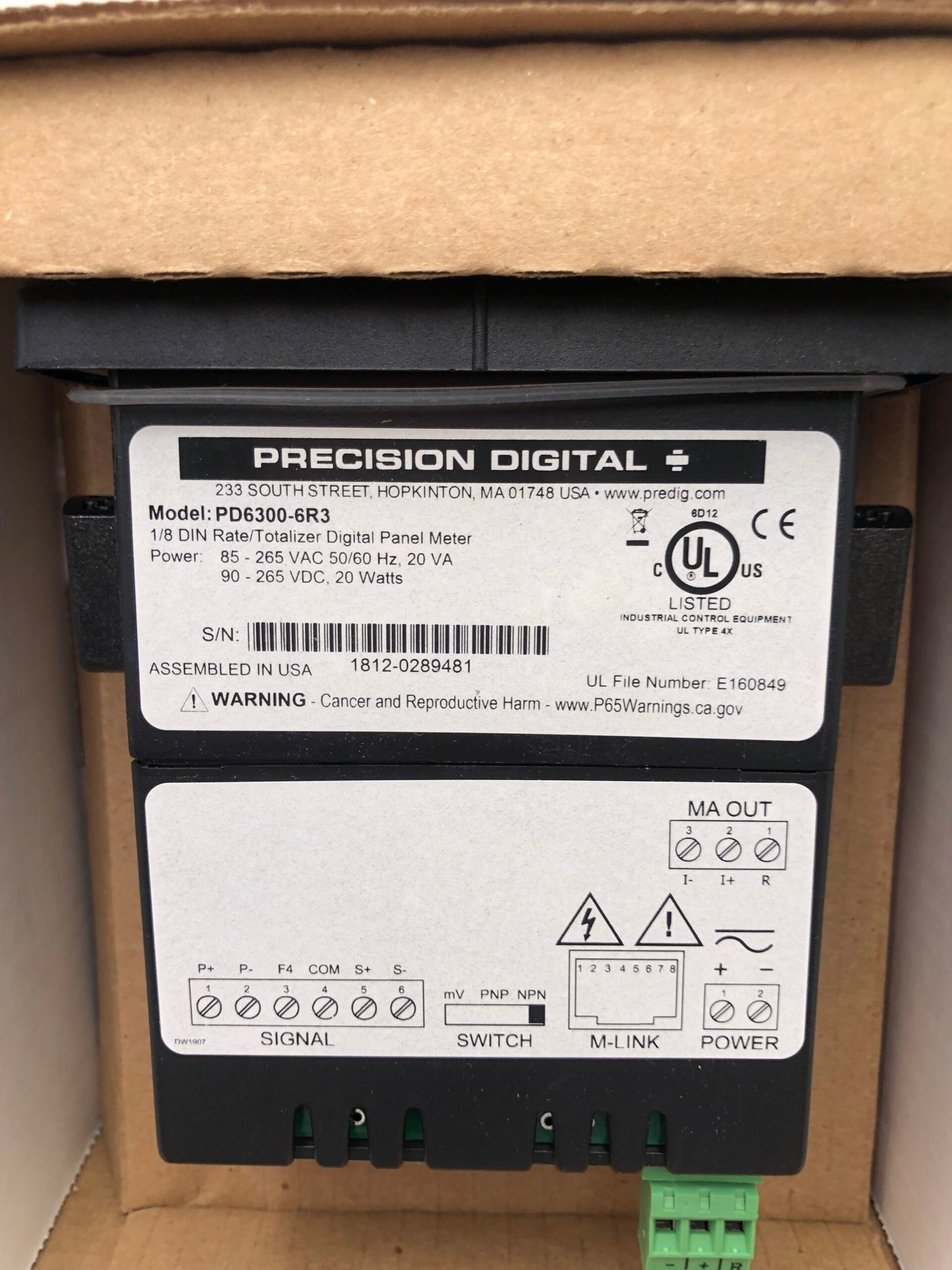 PRECISION DIGITAL PD6300-6R3