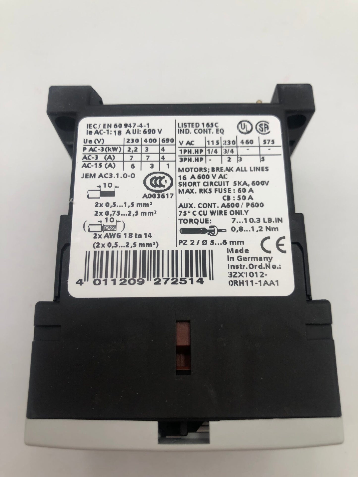 SIEMENS P/N:3RT1015-1AF02